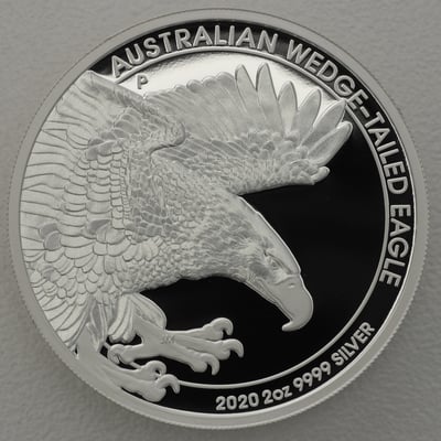 Silbermünze 2oz "Wedge-tailed Eagle" 2020 (PP/Piedfort) (Australien) - Miniaturansicht 1
