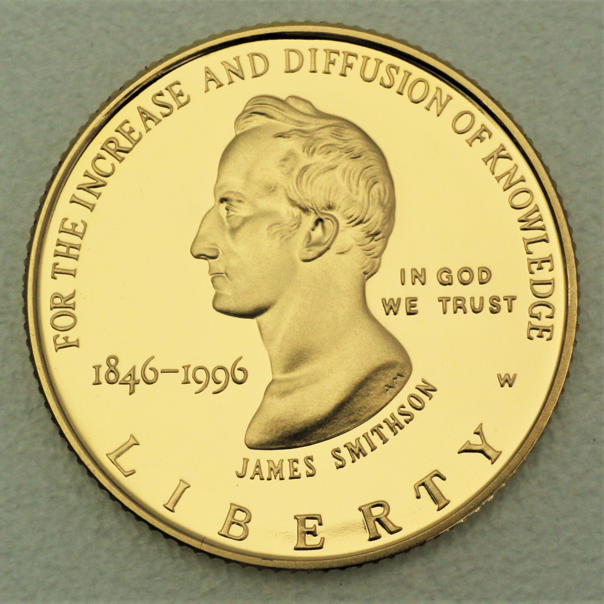 Goldmünze 5 Dollar "James Smithson" 1996 (PP) (USA) - Hauptansicht