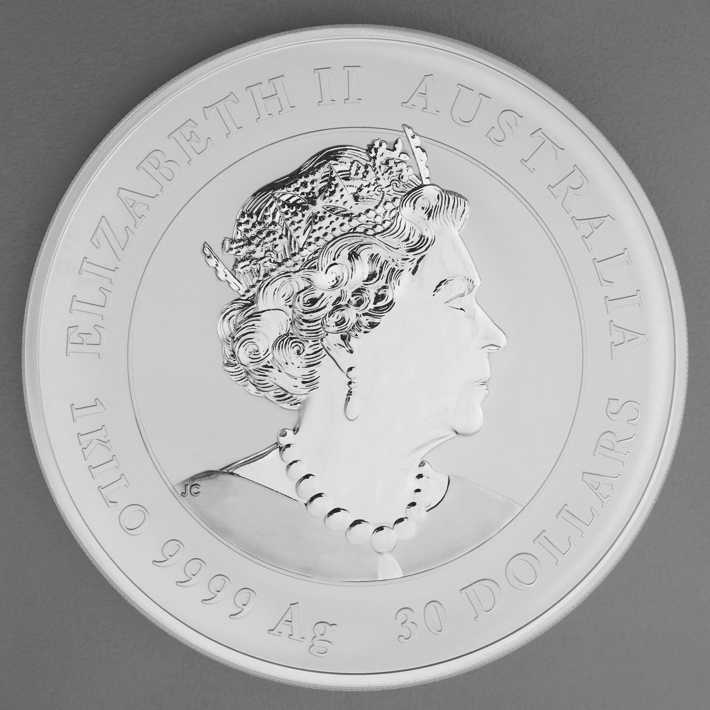 Silbermünze 1kg "Hase" 2023 (koloriert) Gold Privy Mark – Lunar III (Australien) - Detailansicht 1
