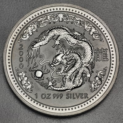 Silbermünze 1/2oz "Drache" 2000 Lunar I – Year of the Dragon (Australien) - Miniaturansicht 1