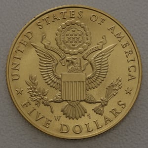 Goldmünze 5 Dollar "Bald Eagle" 2008 (USA) - Miniaturansicht 2