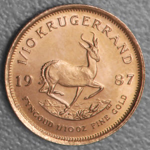 Goldmünze 1/10oz "Krügerrand" 1987 (Südafrika) - Hauptansicht