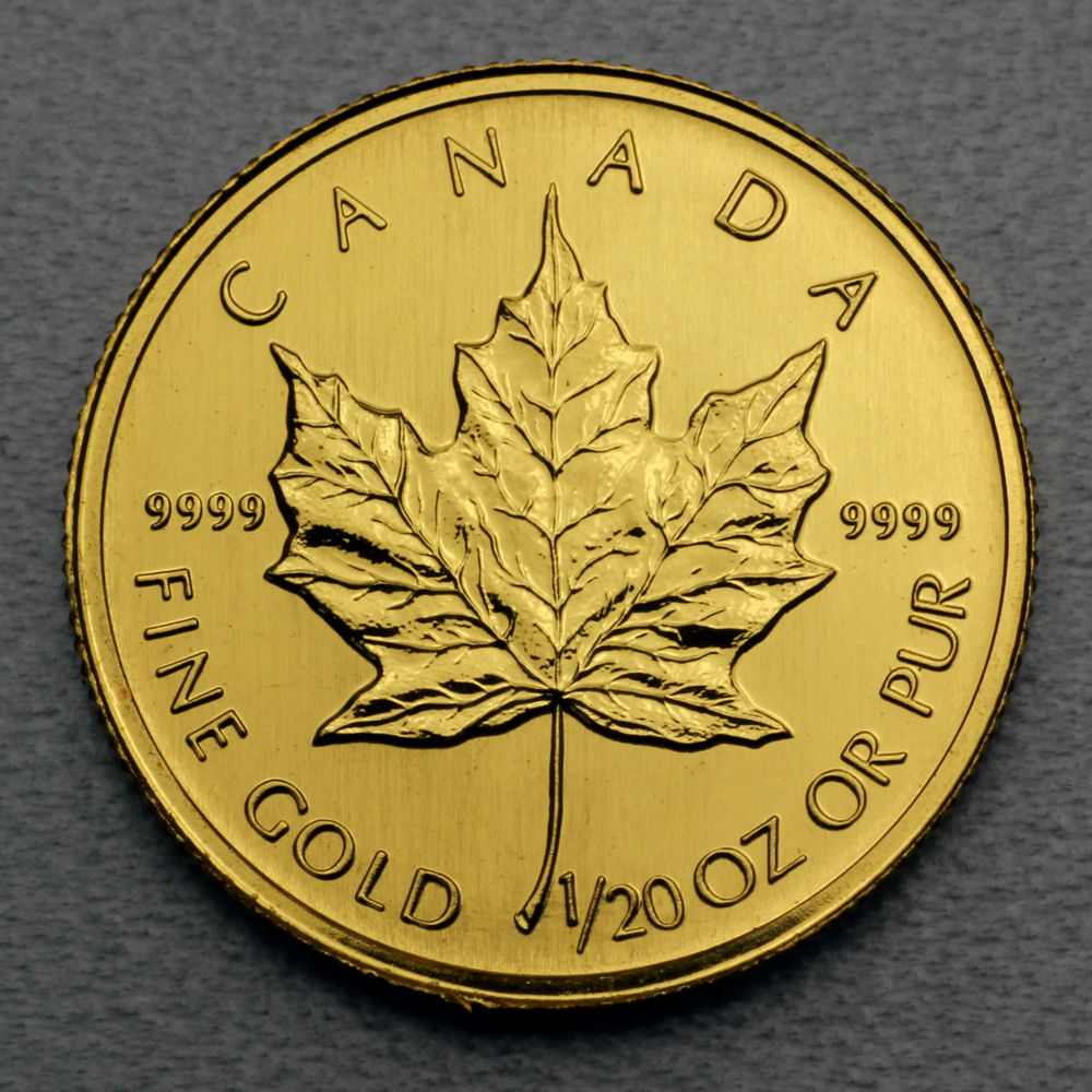 Goldmünze 1/20oz "Maple Leaf" verschiedene Jahrgänge (Kanada) - Hauptansicht