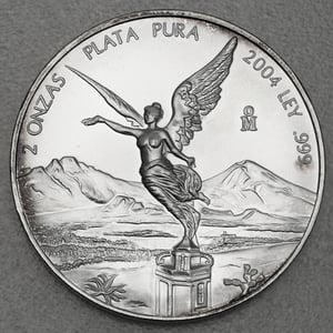 Silbermünze 2oz "Libertad" 2004 (Mexiko) - Miniaturansicht 1