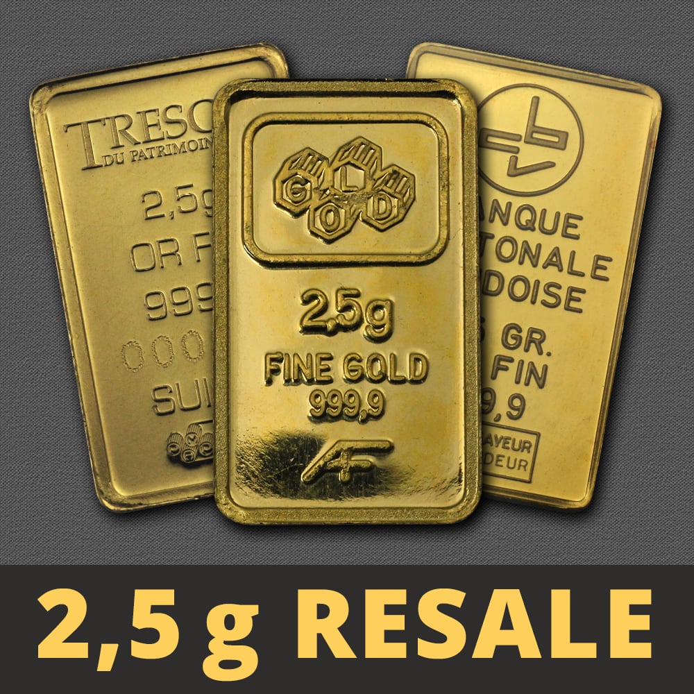 Goldbarren 2,5g "Resale" (div. Hersteller) - Hauptansicht