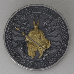 Silbermünze 2oz "Odin" 2021 (HR/AF/vergoldet) Norse Gods (Cook Islands) - Hauptansicht