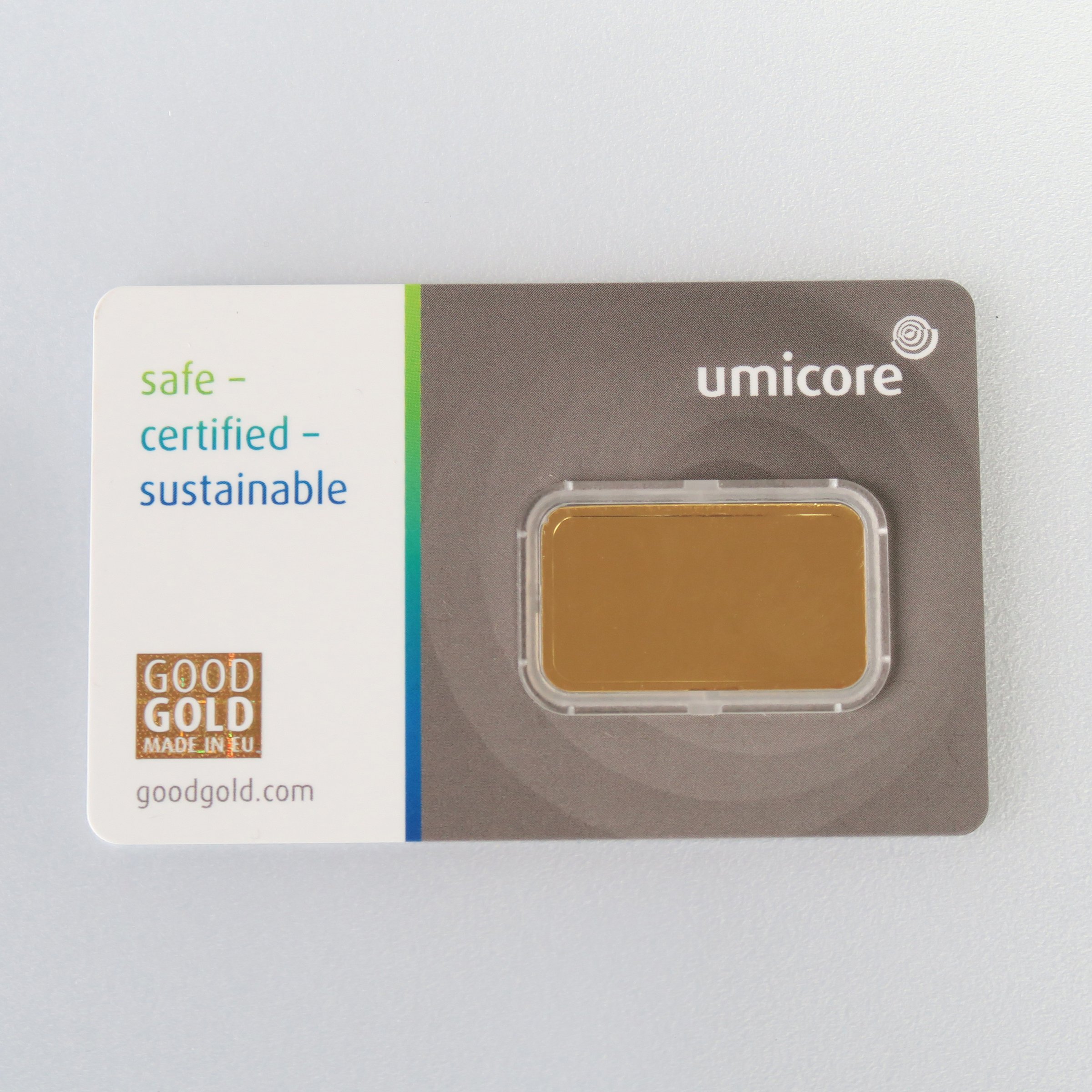 Goldbarren 10g UMICORE/Blister m. Zertifikat - Detailansicht 1