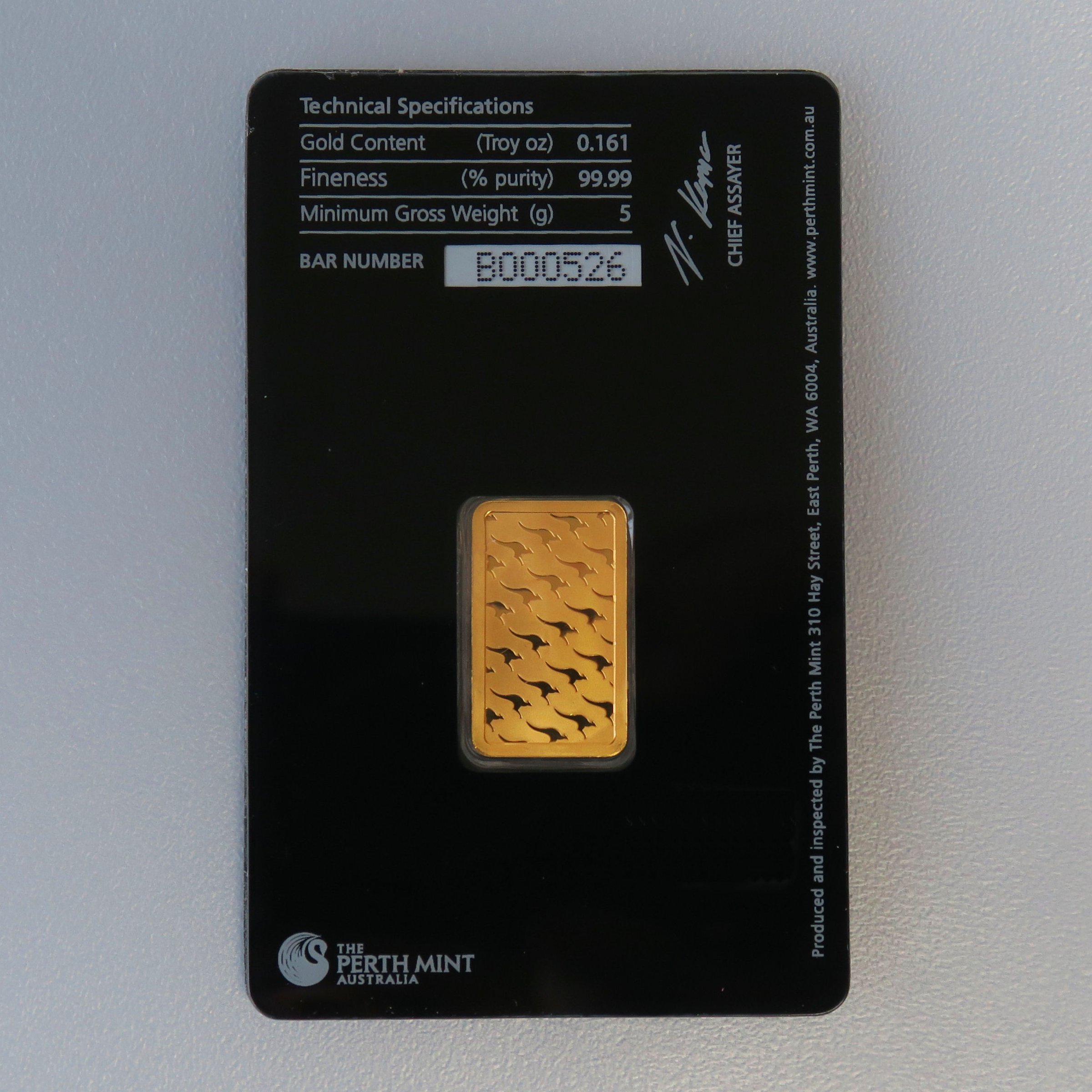 Goldbarren 5g THE PERTH MINT "Känguru" - Detailansicht 1