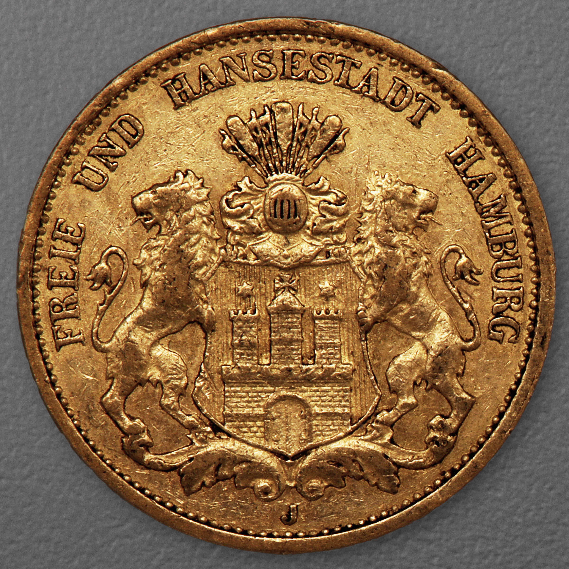 Goldmünze 20 Mark "Stadtwappen Hamburg" 1875-J J.210 (Hamburg) - Hauptansicht