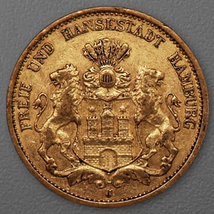 Goldmünze 20 Mark "Stadtwappen Hamburg" 1875-J J.210 (Hamburg) - Hauptansicht