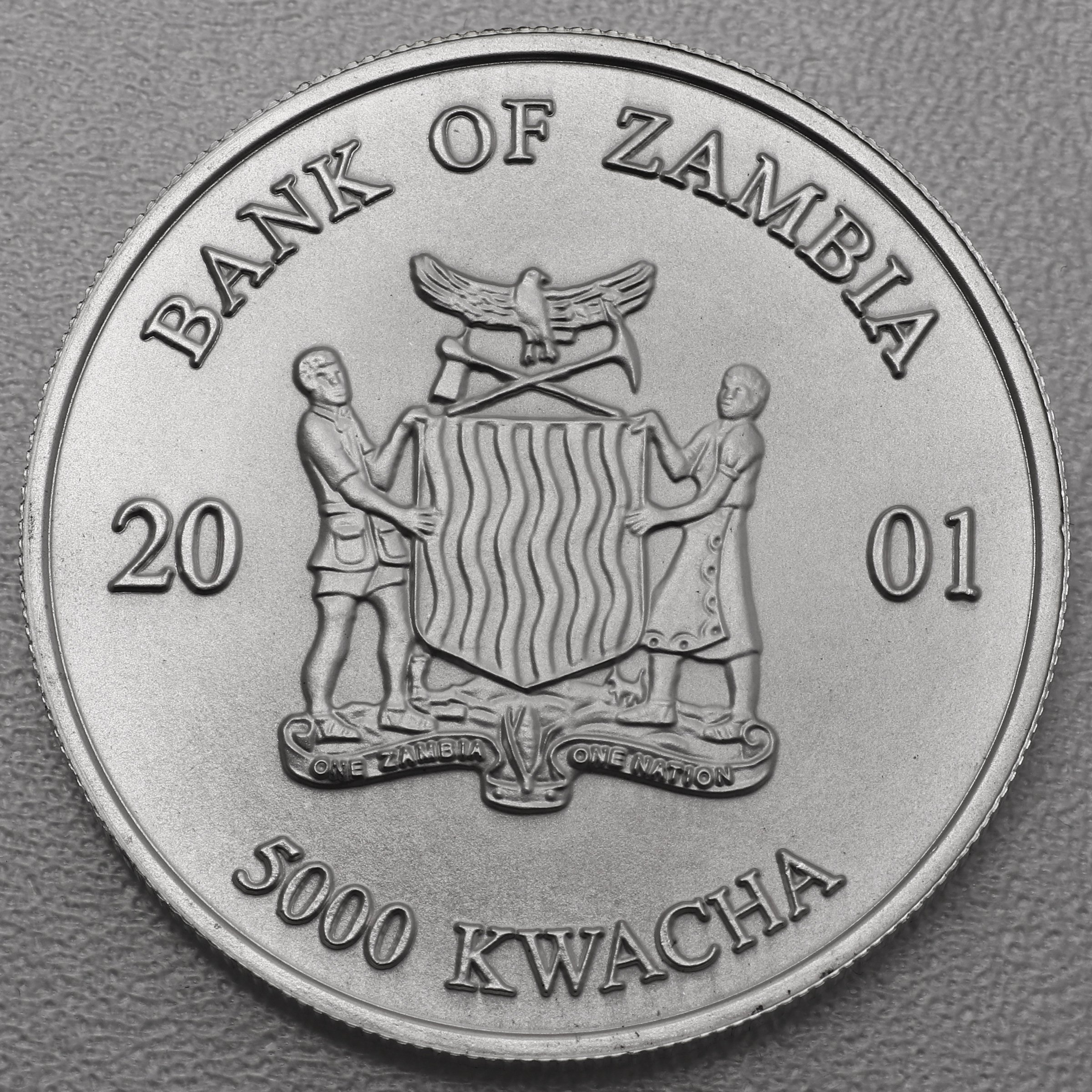 Silbermünze 1oz "Zambia Elefant" 2001 African Wildlife diff. (Sambia) - Detailansicht 1