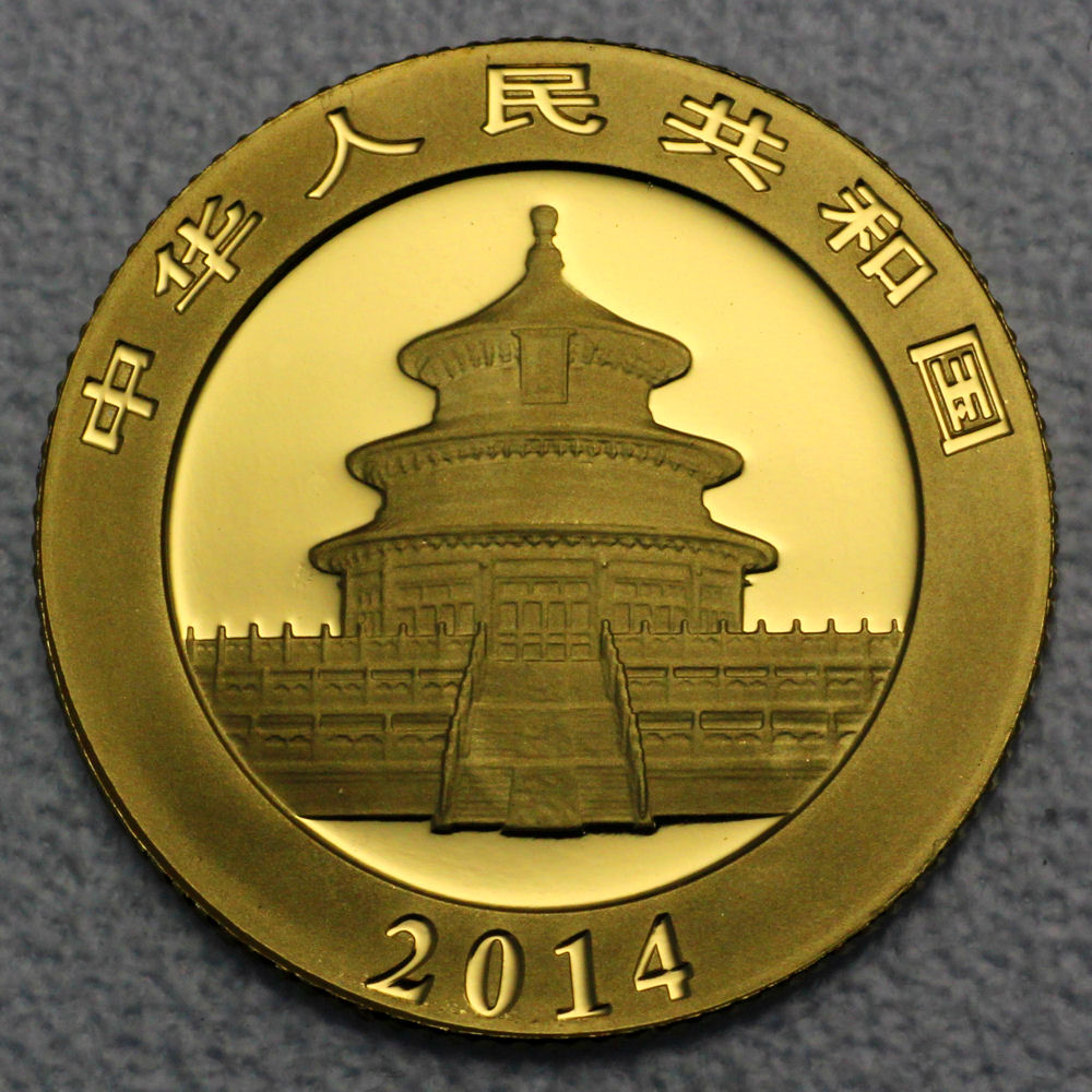 Goldmünze 1/10oz "Panda" 2014 (China) - Detailansicht 1
