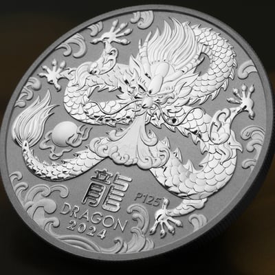 Silbermünze 1oz "Drache" 2024 Lunar III – Year of the Dragon 19% (Australien) - Miniaturansicht 5