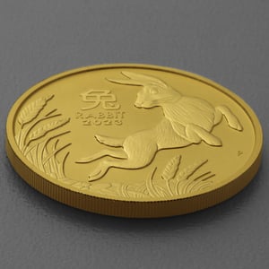Goldmünze 2oz "Hase" 2023 Lunar III – Year of the Rabbit (Australien) - Miniaturansicht 3