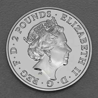 Silbermünze 1oz "Affe" 2016 (vergoldet) Lunar – Year of the Monkey (Großbritannien) - Miniaturansicht 2