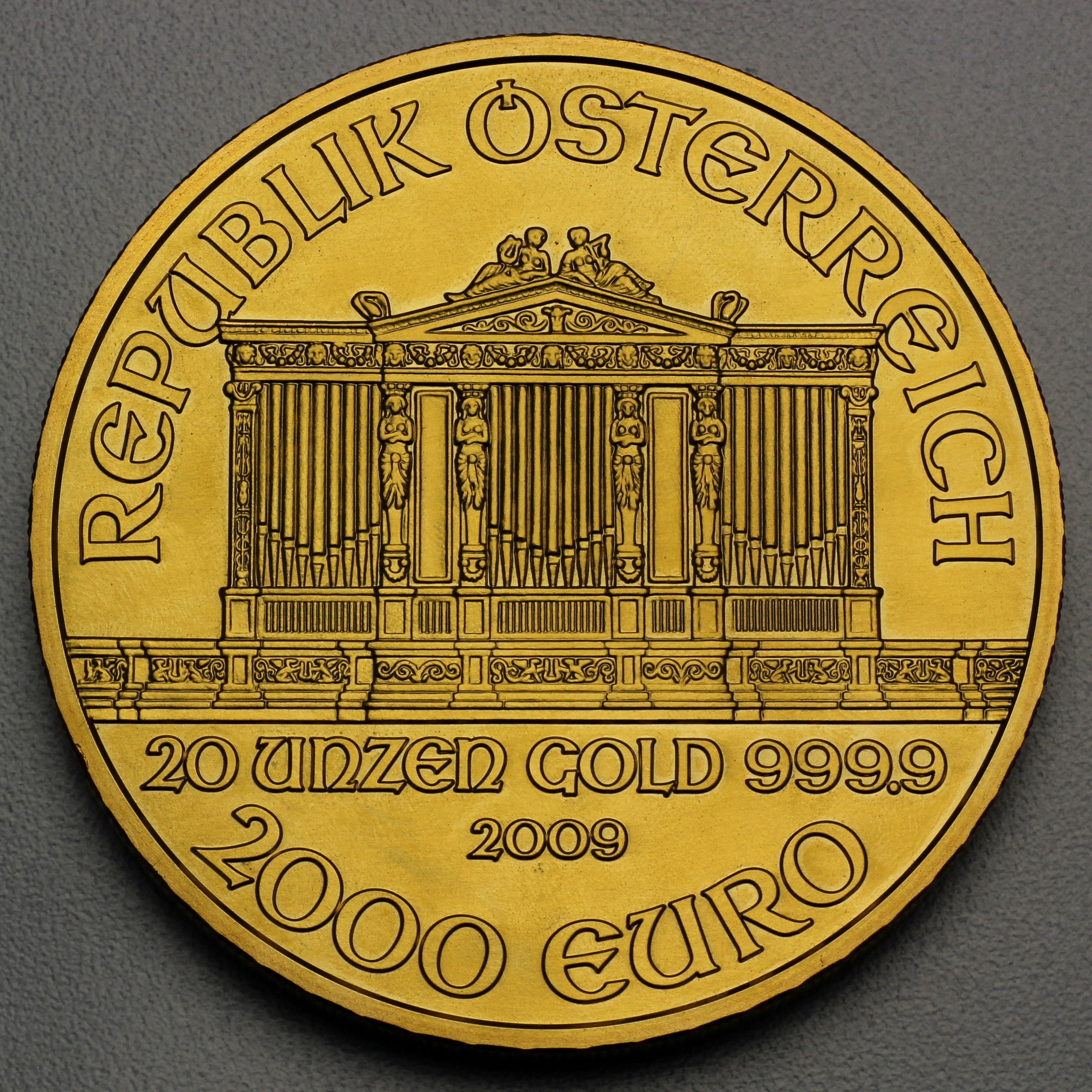 Goldmünze 20oz "Wiener Philharmoniker" 2009 20-jähriges Jubliäum (Österreich) - Hauptansicht