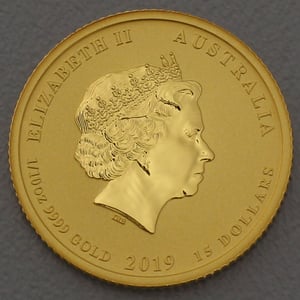 Goldmünze 1/10oz "Schwein" 2019 Lunar II – Year of the Pig (Australien) - Miniaturansicht 2
