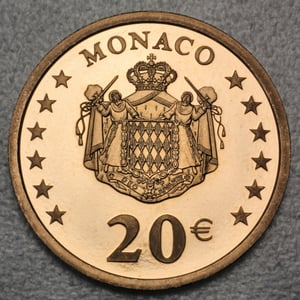 Goldmünze 20 Euro "Fürst Rainier III" 2002 (Monaco) - Miniaturansicht 2