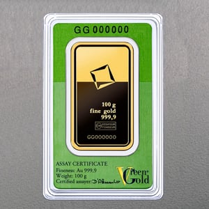 Goldbarren 100g "Green Gold" VALCAMBI (999,9 Au) - Hauptansicht