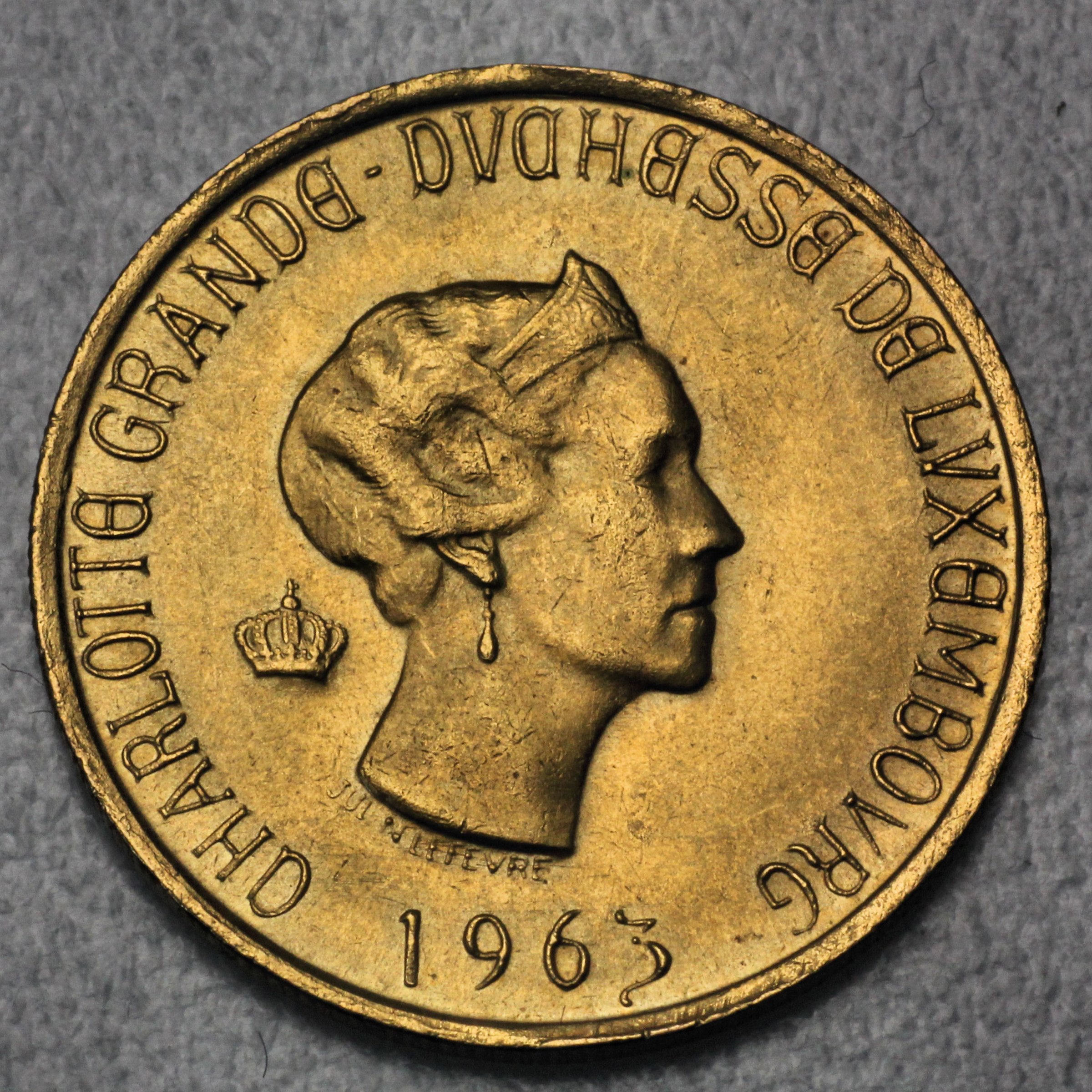 Goldmünze 20 Francs "Charlotte" 1963 (Luxemburg) - Hauptansicht