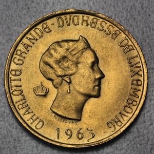 Goldmünze 20 Francs "Charlotte" 1963 (Luxemburg) - Hauptansicht