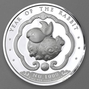 Silbermünze 5oz "Lunar Rabbit" 2023 (PP/HR) Lunar – Year of the Rabbit (Bhutan) - Miniaturansicht 2
