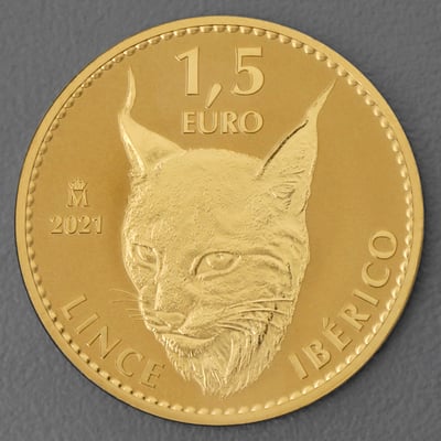 Goldmünze 1oz "Iberischer Luchs" 2021 (Spanien) - Miniaturansicht 1