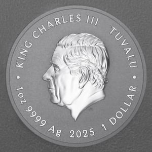 Silbermünze 1oz "Caritas Omnia Potest" 2025 (vergoldet) Ottifanten – Rüsselfanten 19% (Tuvalu) - Miniaturansicht 2