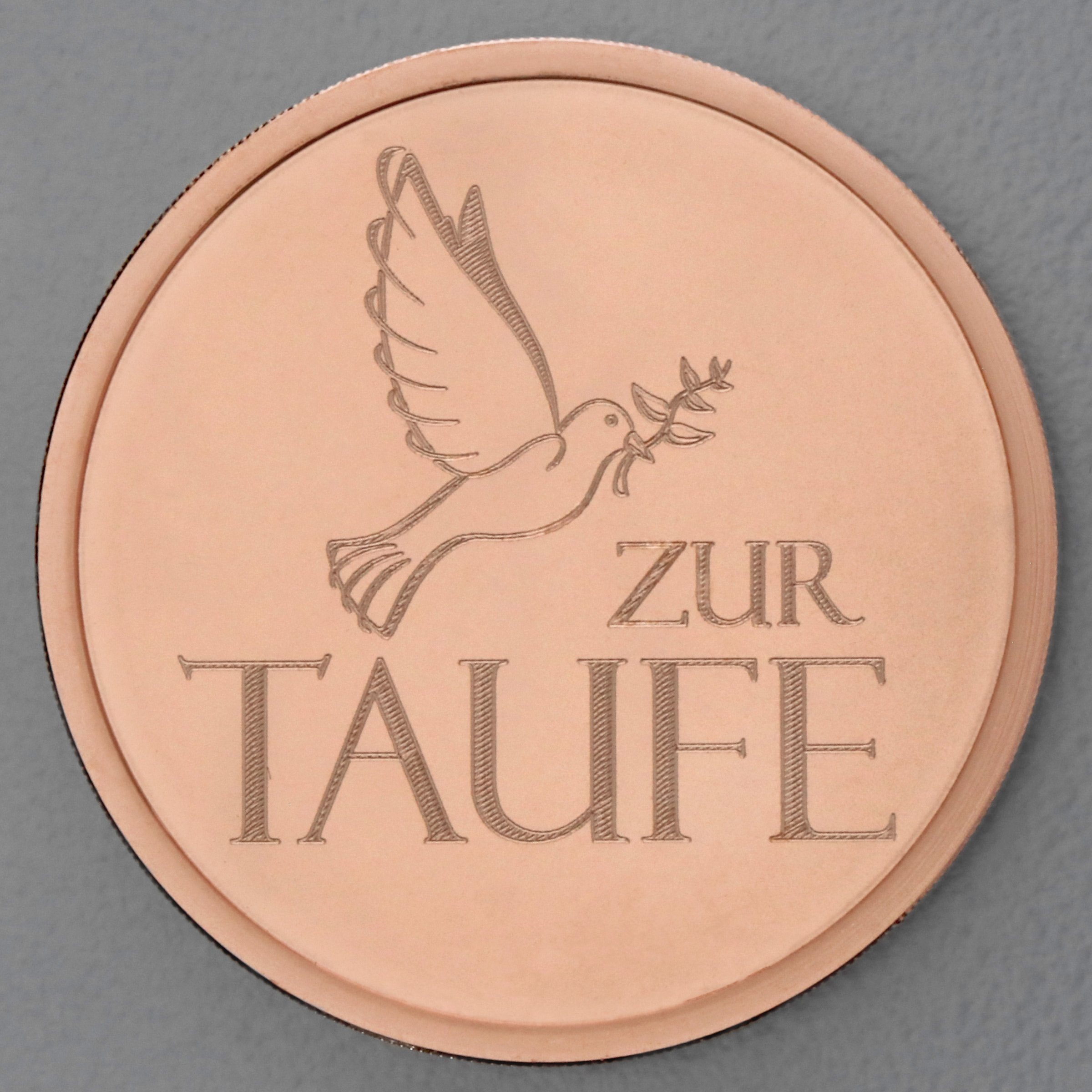 Kupfermedaille "Zur Taufe" Gravurmedaille - Hauptansicht