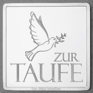 Silberbarren 1oz "Zur Taufe" Gravurbarren quadratisch - Hauptansicht