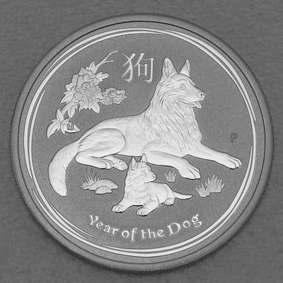 Silbermünze 1/2oz "Hund" 2018 Lunar II – Year of the Dog (Australien) - Miniaturansicht 1
