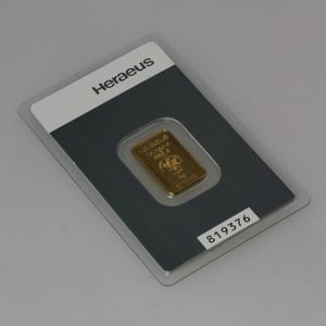 Goldbarren 5g HERAEUS geprägt - Miniaturansicht 4