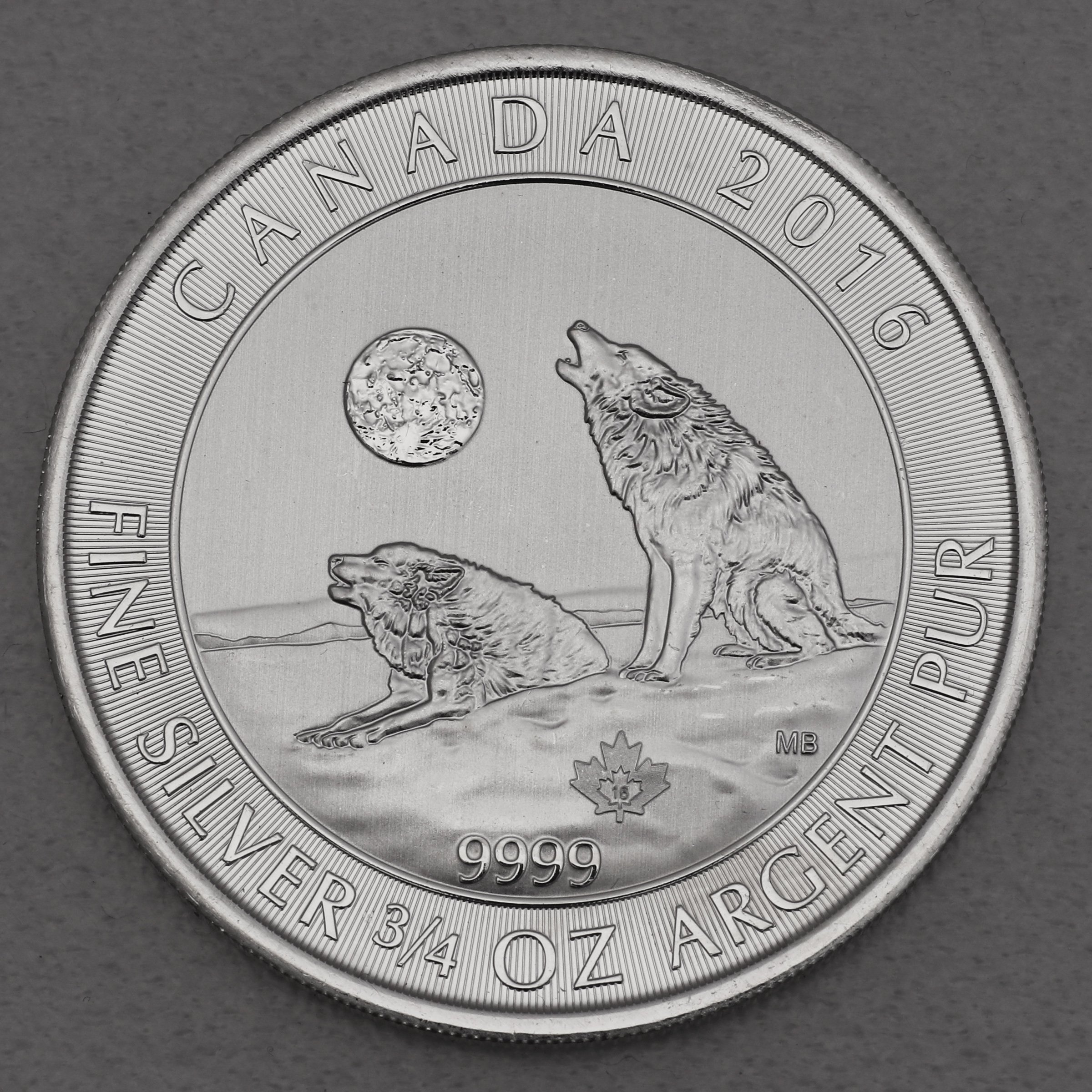Silbermünze 3/4oz "Grey Wolf" 2016 (Kanada) - Hauptansicht