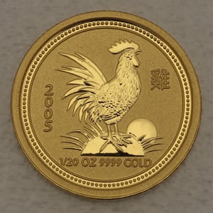 Goldmünze 1/20oz "Hahn" 2005 Lunar I – Year of the Rooster (Australien) - Hauptansicht