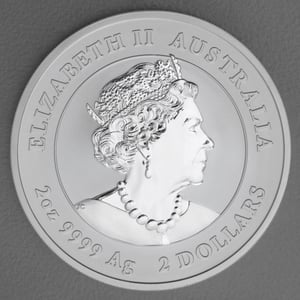 Silbermünze 2oz "Hase" 2023 (koloriert) Lunar III – Year of the Rabbit (Australien) - Miniaturansicht 2