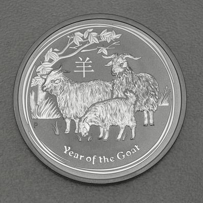 Silbermünze 2oz "Ziege" 2015 Lunar II – Year of the Goat 19% (Australien) - Miniaturansicht 1