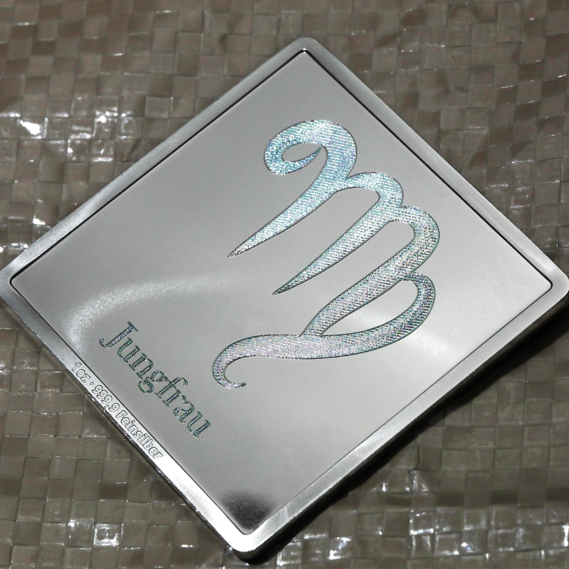Silberbarren 1oz "Sternzeichen Jungfrau" Gravurbarren quadratisch - Detailansicht 5