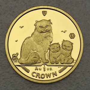 Goldmünze 1/5oz "Himalayan Cat & Kittens" 2005 Cats (Isle of Man) - Miniaturansicht 1