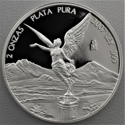 Silbermünze 2oz "Libertad" 2007 (Mexiko) - Miniaturansicht 1