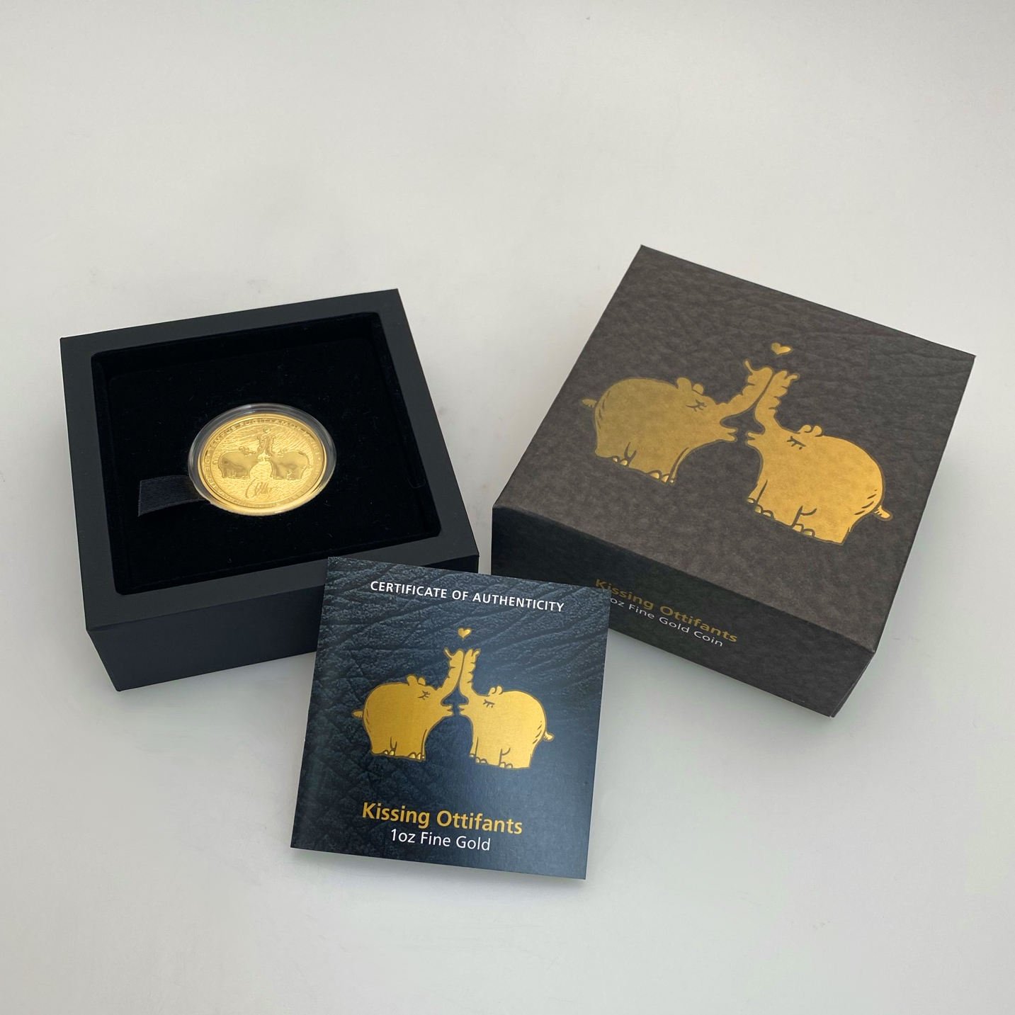 Goldmünze 1oz "Tempus Fugit – Armor Manet" 2021 Ottifanten – Kissing Ottifants (Tuvalu) - Detailansicht 3
