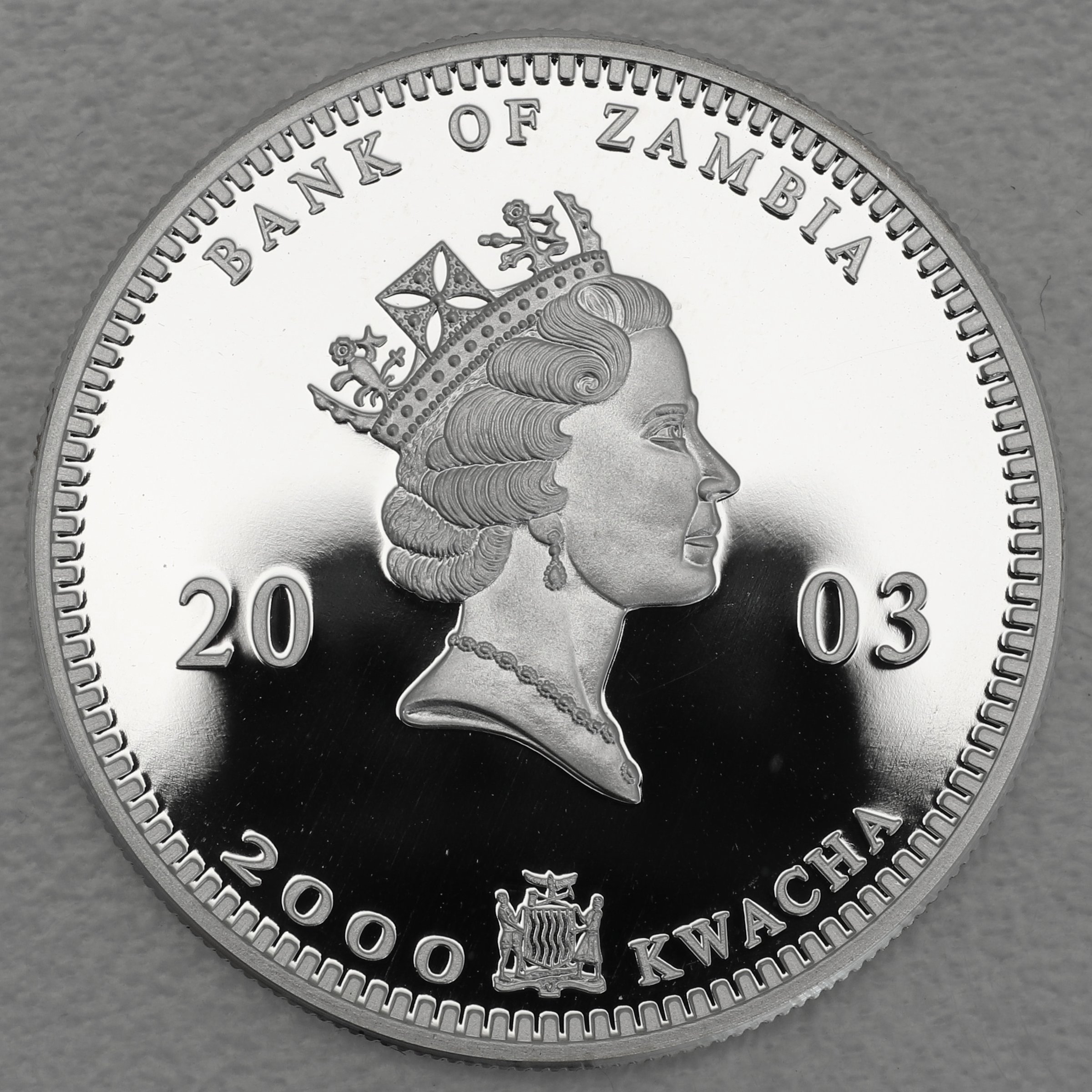 Silbermünze 1/2oz "Zambia Elefant" 2003 (PP) African Wildlife (Sambia) - Detailansicht 1