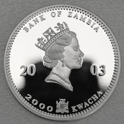Silbermünze 1/2oz "Zambia Elefant" 2003 (PP) African Wildlife (Sambia) - Miniaturansicht 2