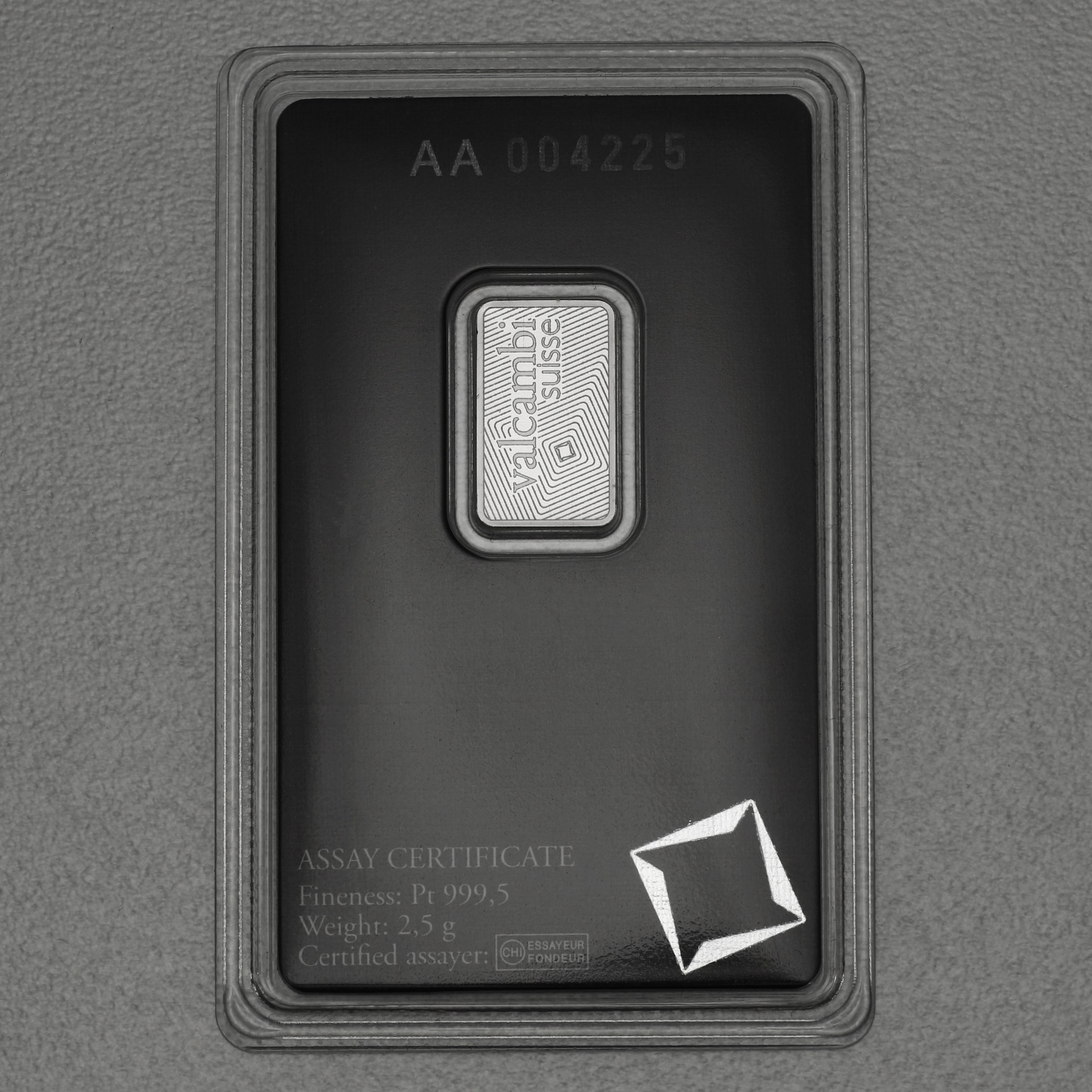 Platinbarren 2,5g VALCAMBI (Pt) - Detailansicht 1