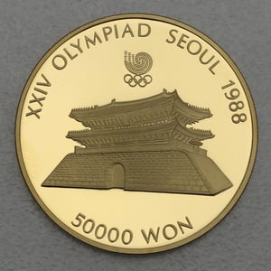 Goldmünze 50000 Won "South Gate" 1987 24. Olympiade in Seoul 1988 (Südkorea) - Miniaturansicht 1