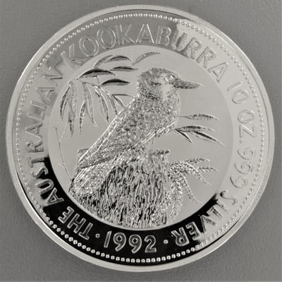 Silbermünze 10oz "Kookaburra" 1992 (Australien) - Miniaturansicht 1