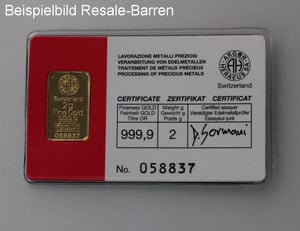 Goldbarren 2g "Resale" (div. Hersteller) - Miniaturansicht 2