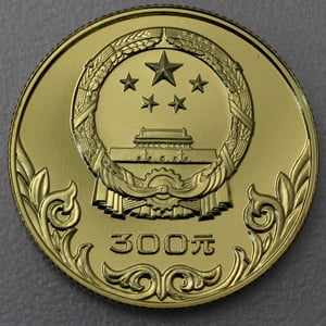 Goldmünze 300 Yuan "Lake Placid" 1980 (China) - Miniaturansicht 2