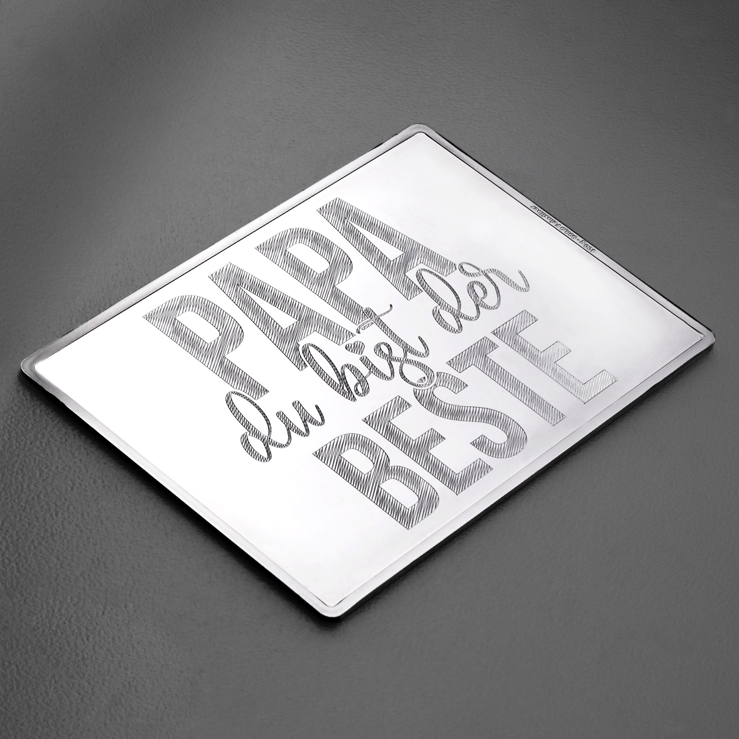Silberbarren 100g "Papa, du bist der Beste" Gravur-Silbertafel - Detailansicht 2