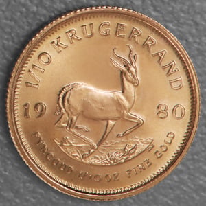Goldmünze 1/10oz "Krügerrand" 1980 (Südafrika) - Hauptansicht