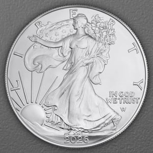 Silbermünze 1oz "American Eagle" aktueller Jahrgang (USA) 19% - Miniaturansicht 2